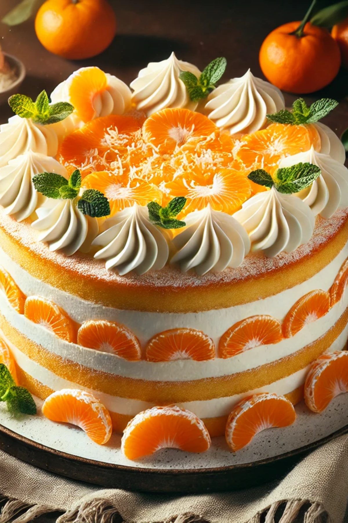 Slika jela Kremasta Torta sa Mandarinama i Belim Kremom