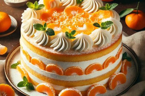 Kremasta Torta sa Mandarinama i Belim Kremom