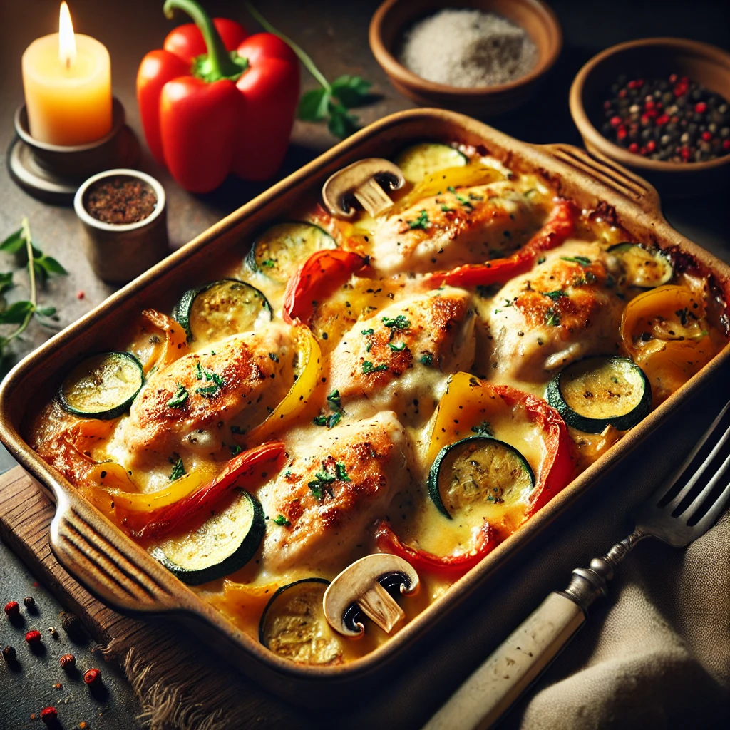 🍛 Zapečena Piletina sa Povrćem i Kremastim Sosom