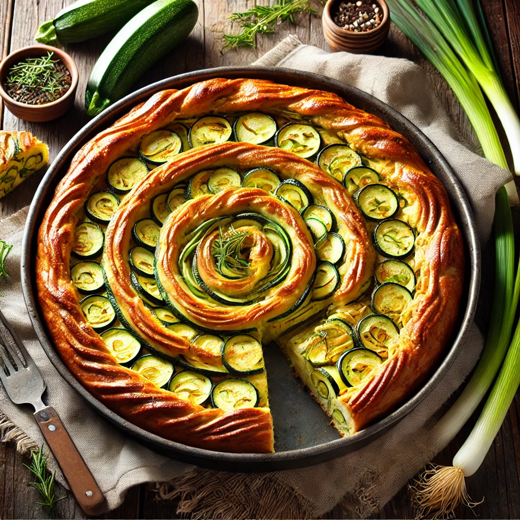 🥧 Savijena pita sa tikvicama i prazilukom – Mekana, sočna i mirisna