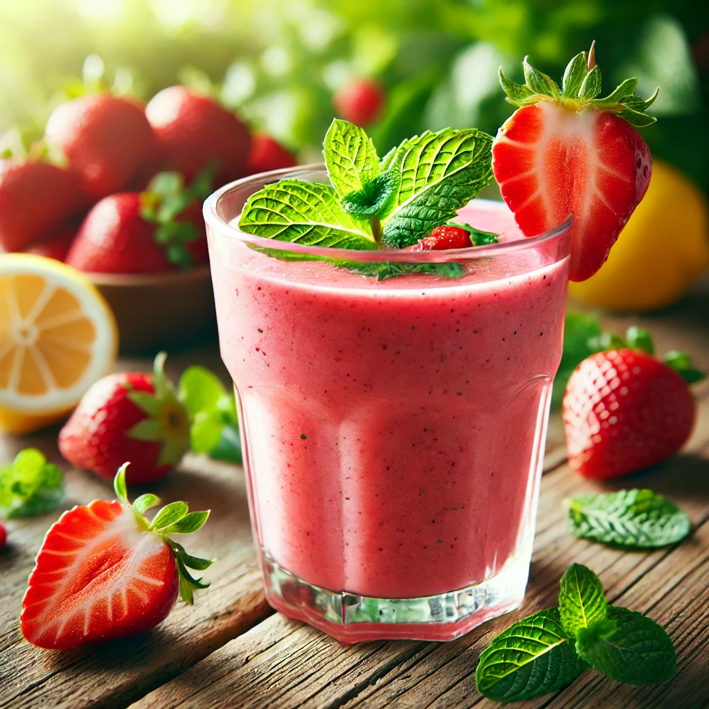 🍓 Osvežavajući smuti sa jagodom i mentom