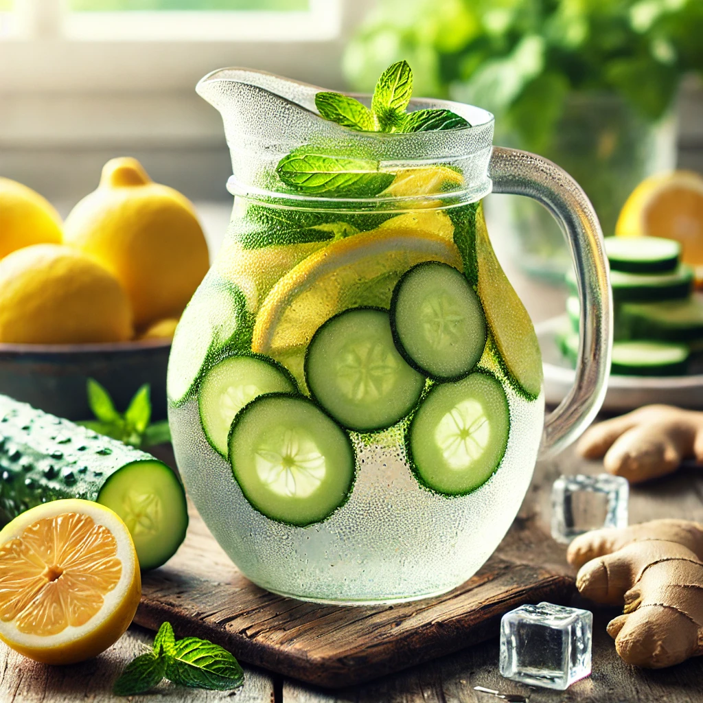 🍋 Detox napitak sa limunom, krastavcem i đumbirom