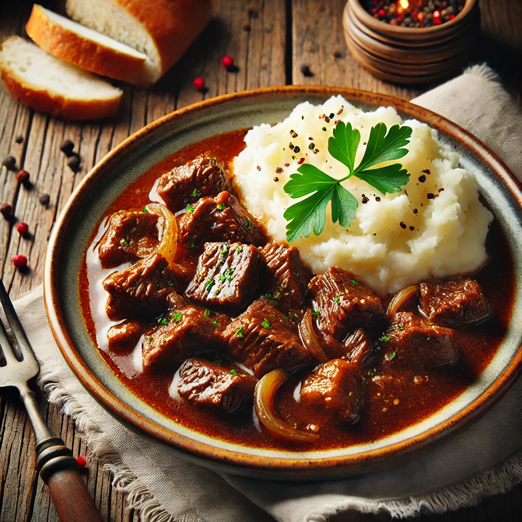 Juneći gulaš sa pire krompirom – Tradicionalni nedeljni ručak