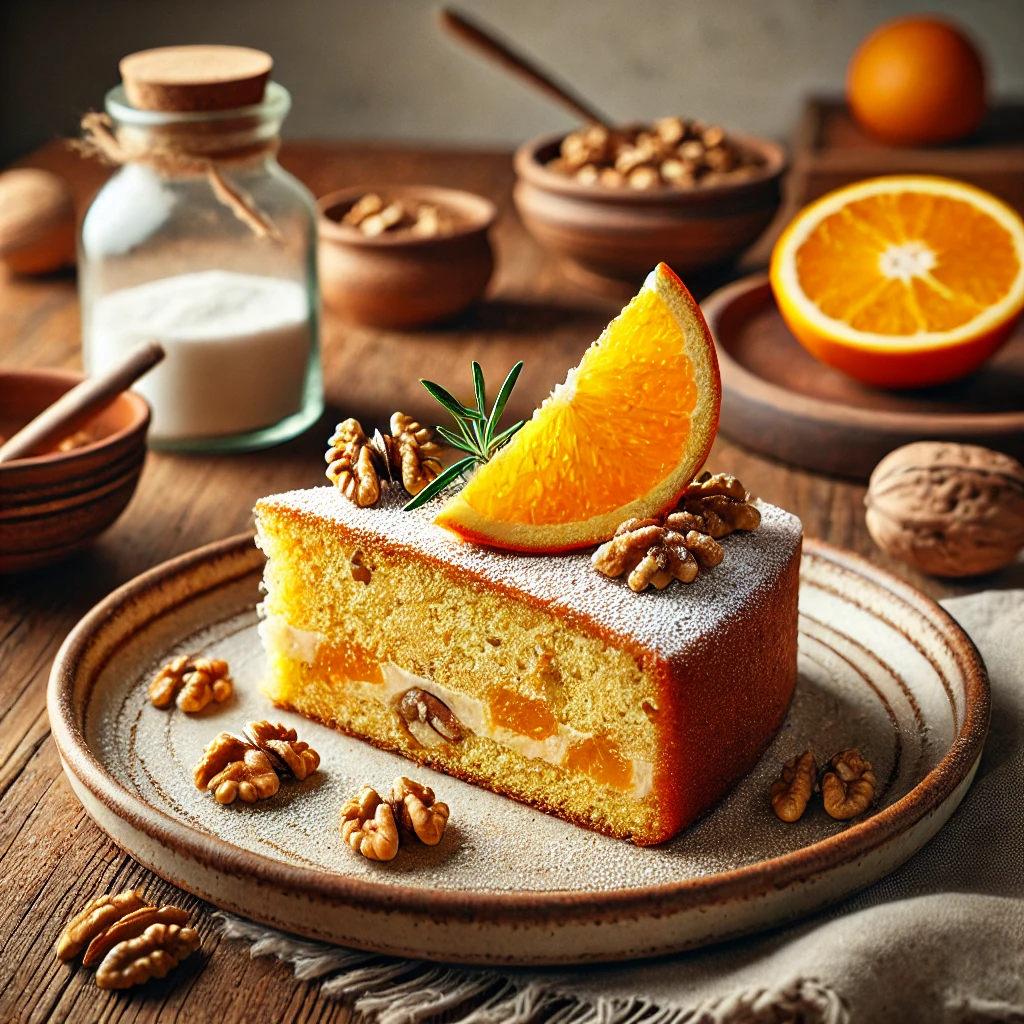 Posni kolač sa pomorandžom i orasima 🍊