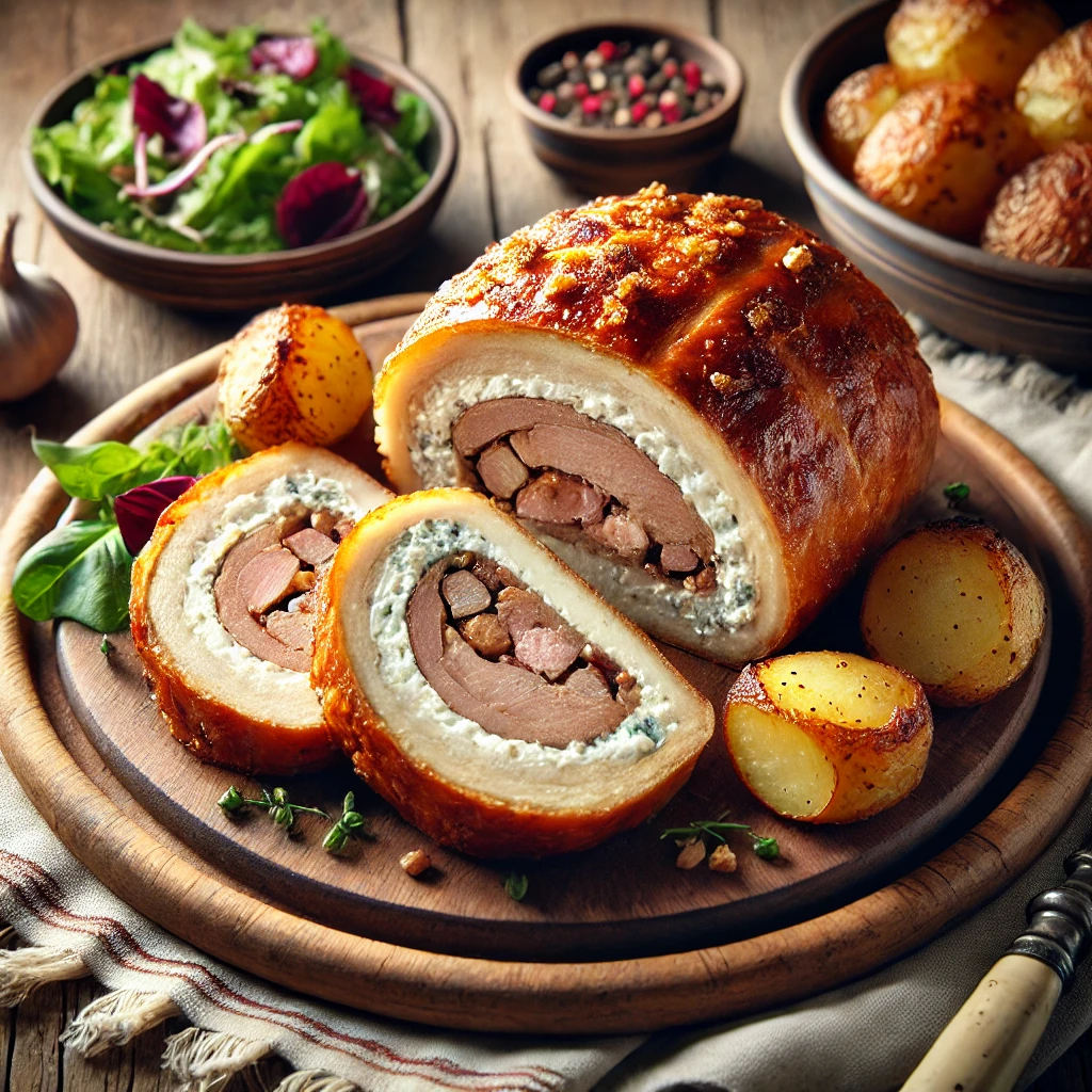 🍖 Punjena Vešalica sa Kajmakom i Dimljenom Slaninom – Gurmanski Klasik