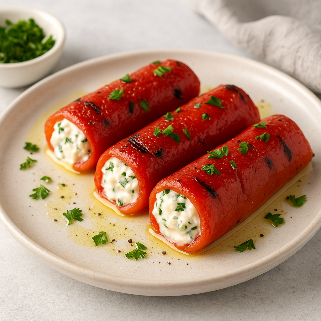Rolnice od pečenih paprika sa sirom