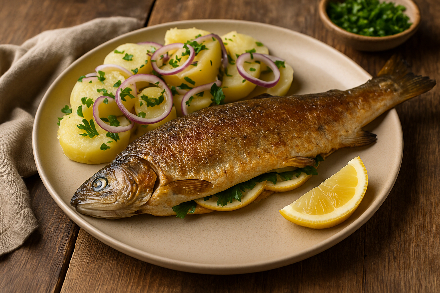 🐟🥔 Pečena pastrmka sa krompir salatom