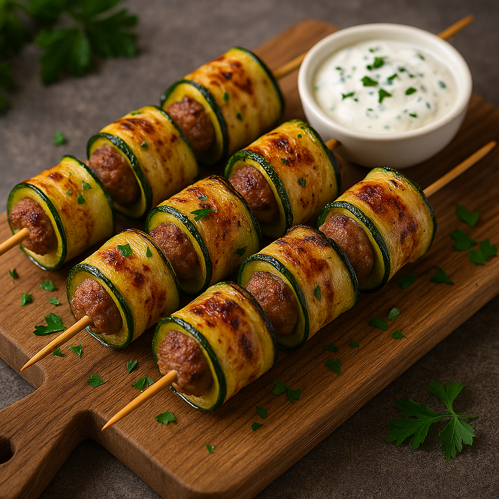 🥒🔥 Tikvica ražnjići sa mlevenim mesom – rolnice koje oduzimaju dah