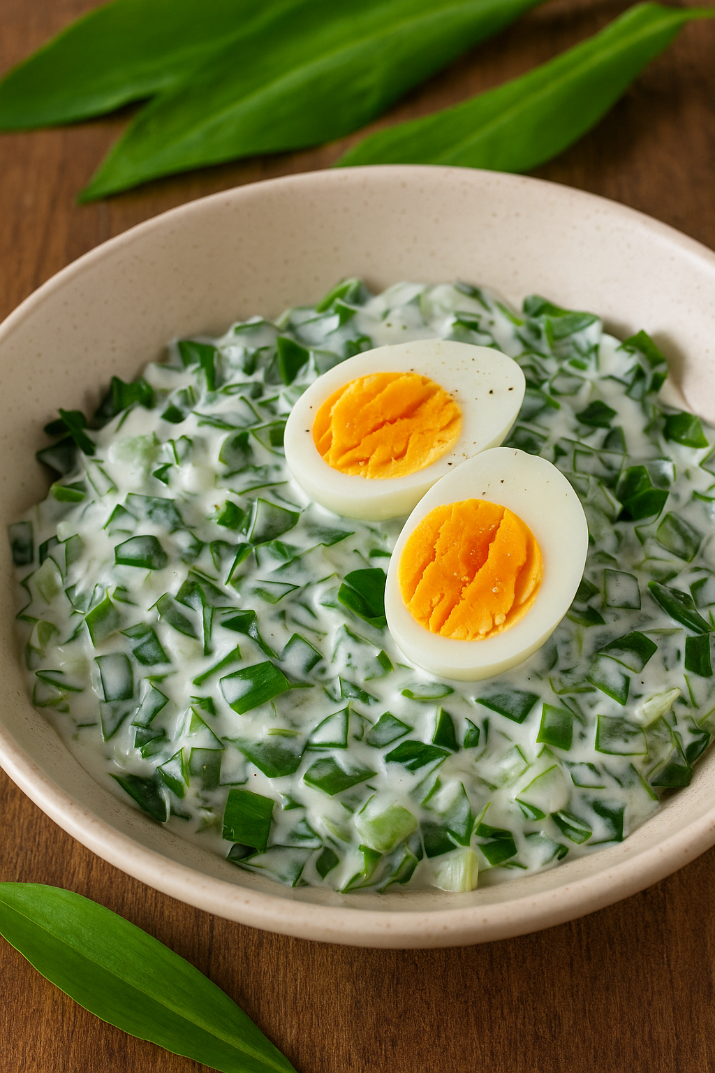 🌿🥚 Salata od sremuša sa jajima i jogurtom