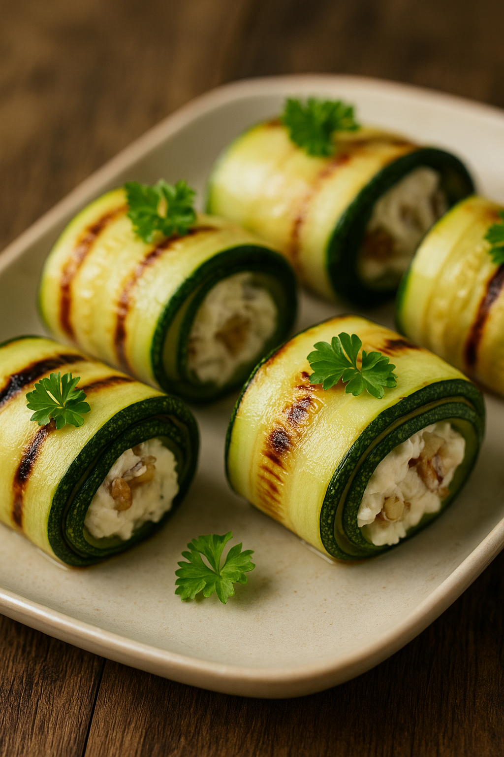 🥒 Rolnice od tikvica sa sirom i orasima – hladno predjelo koje mami aplauz