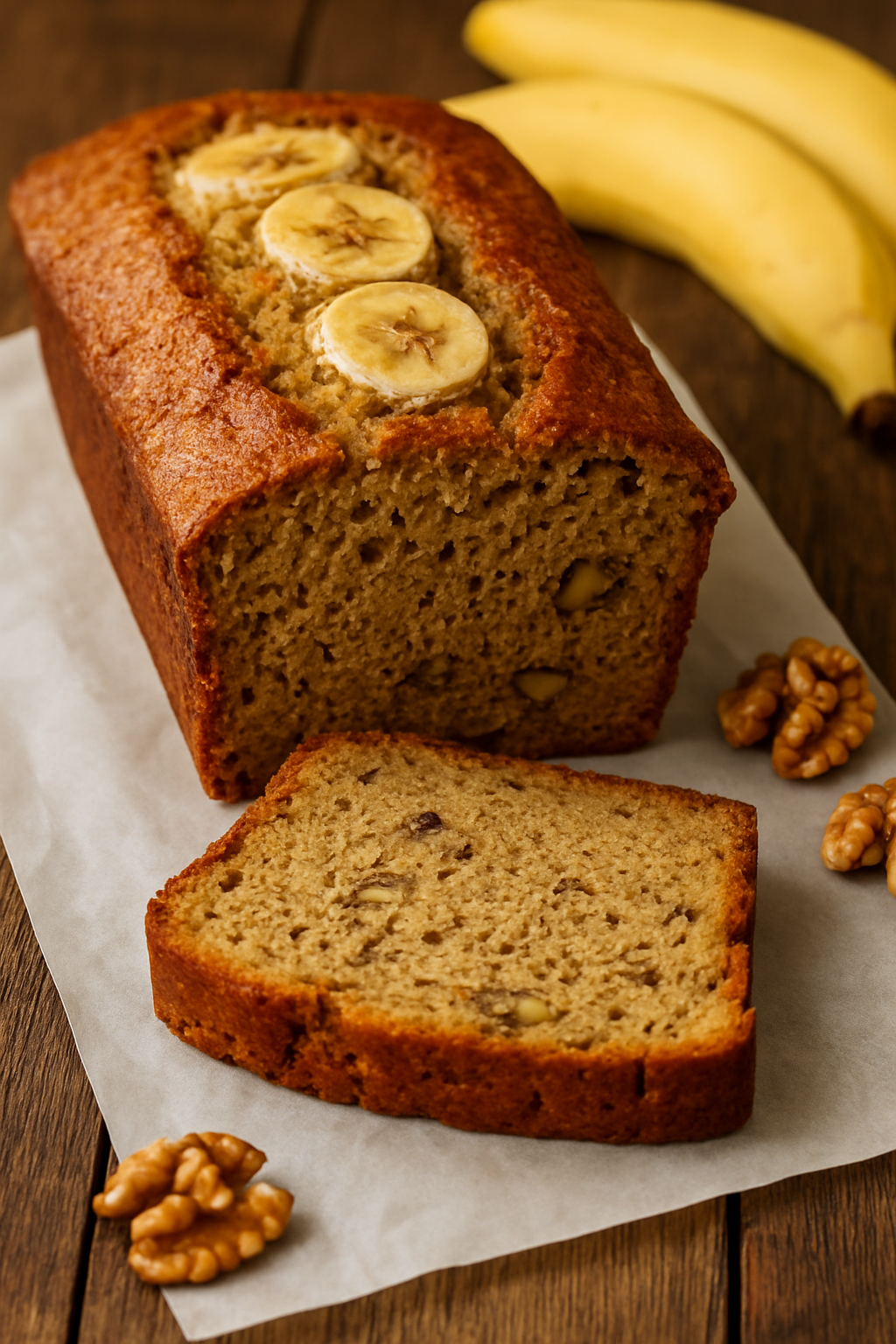 🍌 Posni banana hleb sa orasima – bez mleka, bez jaja, a savršeno mekan