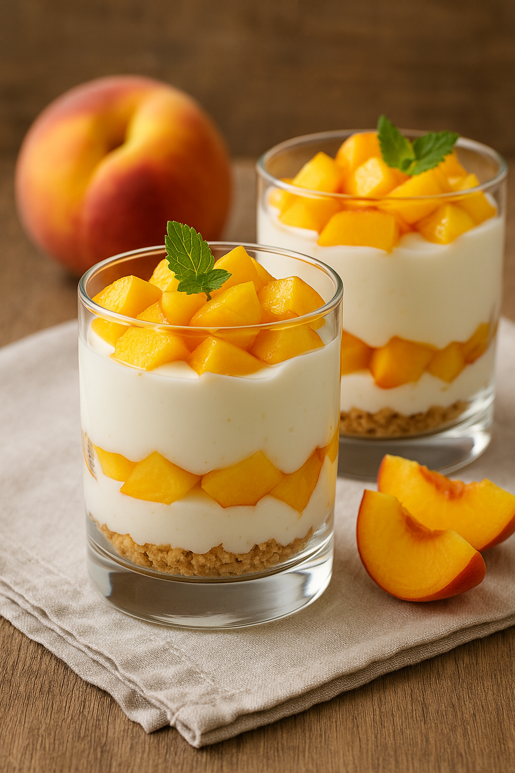 🍑 Brzi voćni desert sa jogurtom i breskvama – osvežavajuće, kremasto i bez kuvanja