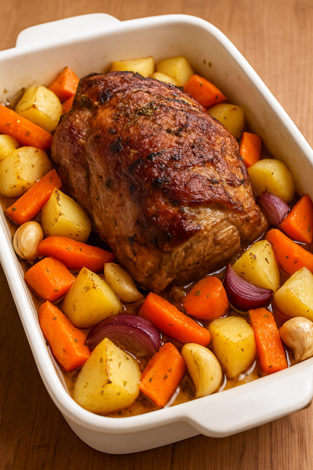 🥩 Svinjski vrat iz rerne sa povrćem – ručak koji se sam sprema