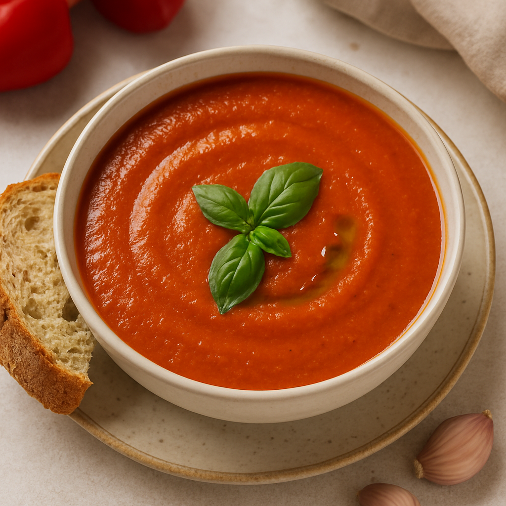 🍅 Paradajz čorba s pečenim paprikama – baršunasta, slatkasta, miriše na leto