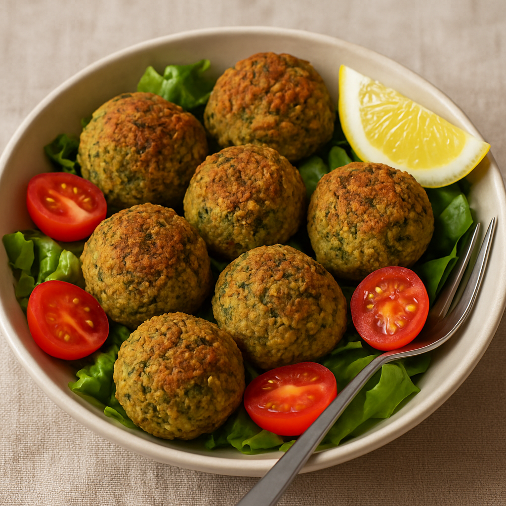 🧆 Letnje falafel kuglice u salati – lagano, hrskavo i bez prženja