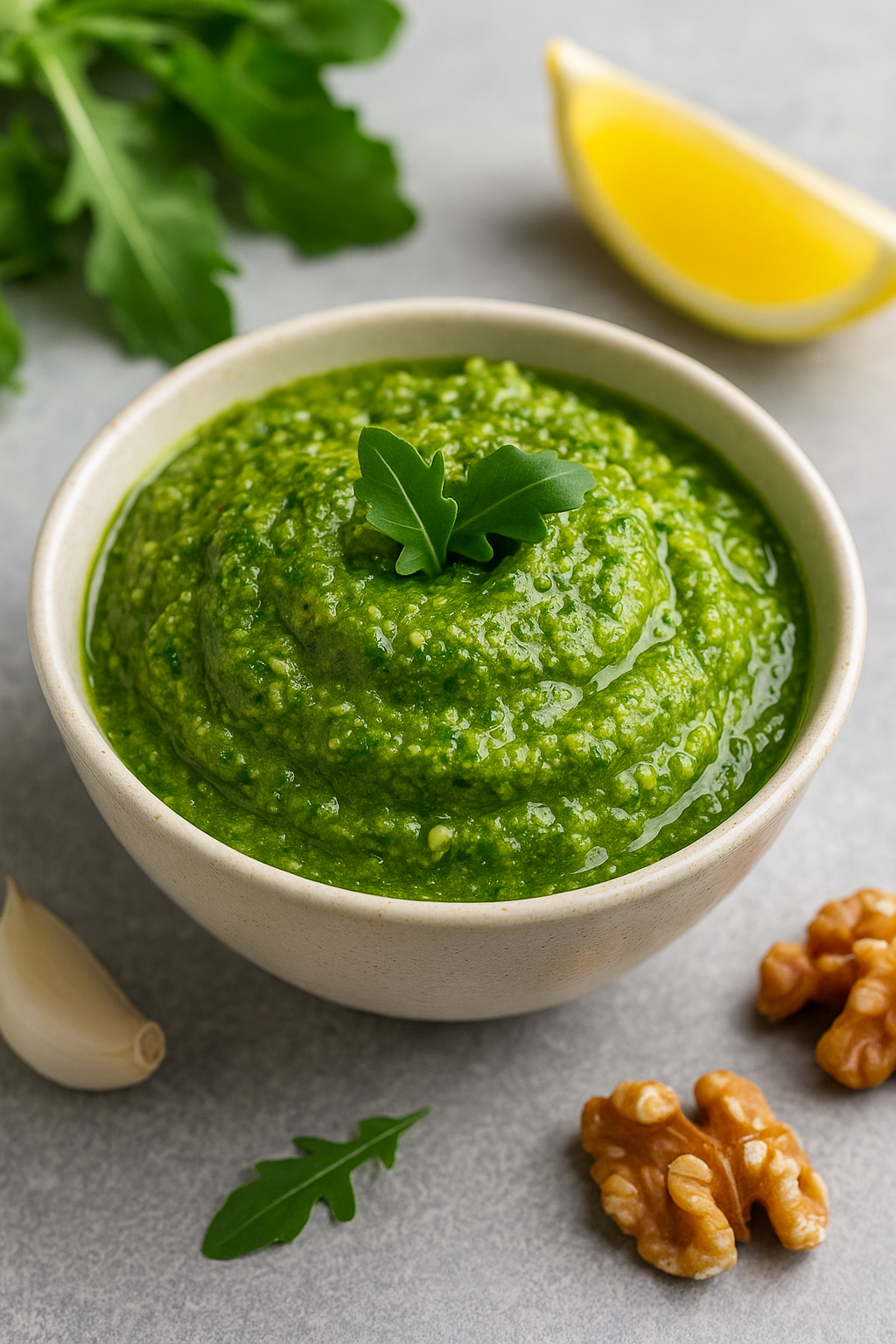 🥑 Letnji pesto od rukole i limuna – svež, aromatičan, gotov za 3 minuta