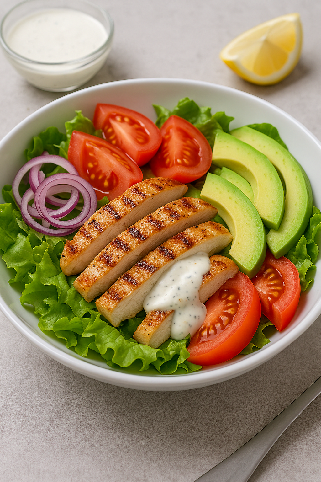 🥑 Salata sa grilovanom piletinom i avokadom – sveže, kremasto, zasiti bez težine