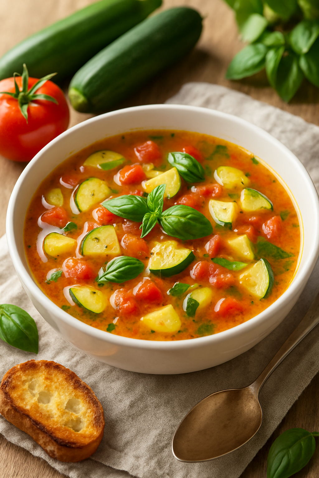 🍅 Letnja čorba od tikvica i paradajza – lagano i osvežavajuće!