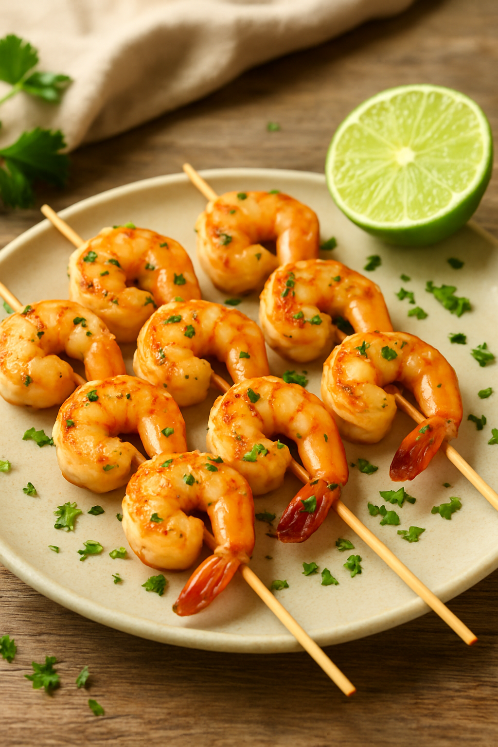 🍤 Letnji ražnjići od škampa sa limetom – morska svežina na tanjiru!