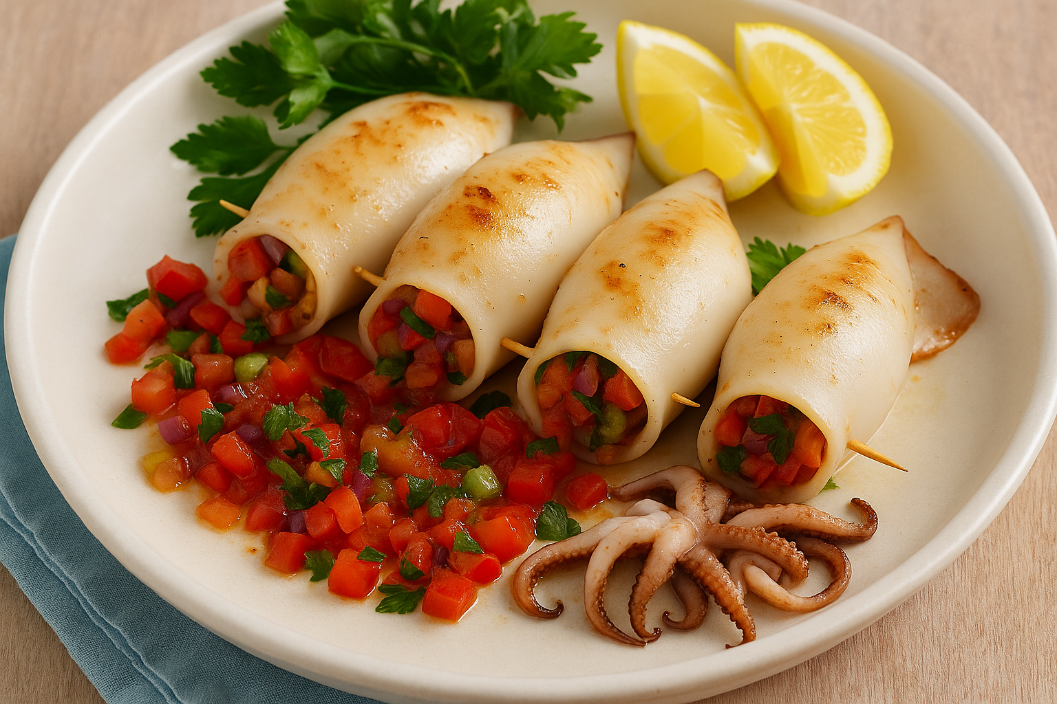 🐟 Lignje punjene letnjim povrćem