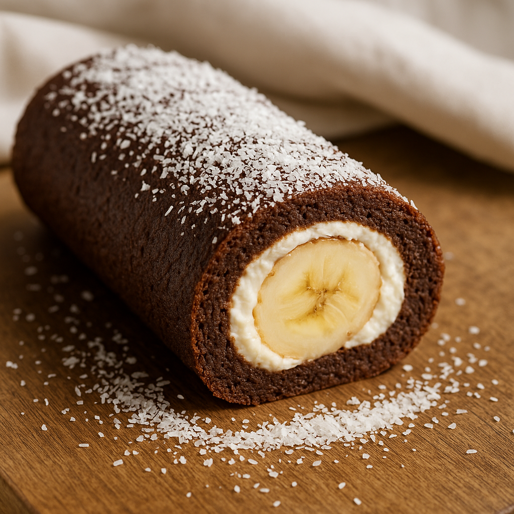 🍌 Posni rolat sa bananom i kakao korom
