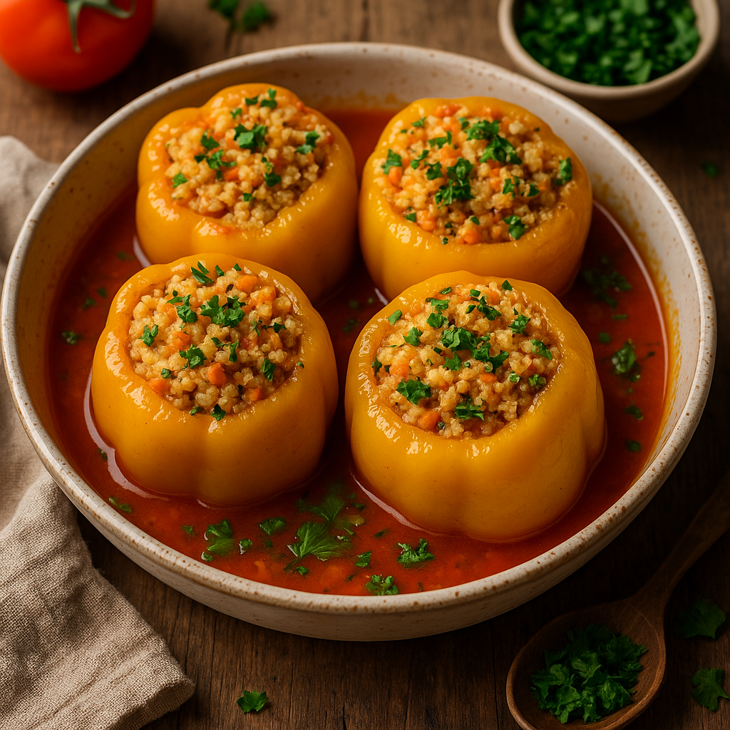 🍆 Punjene paprike sa prosom i povrćem (posno)