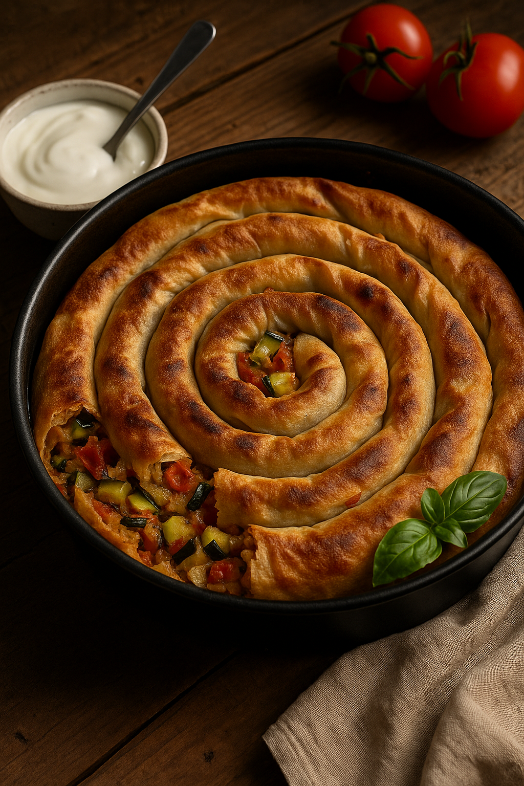 🌀 Hrskava spiralna pita sa povrćem