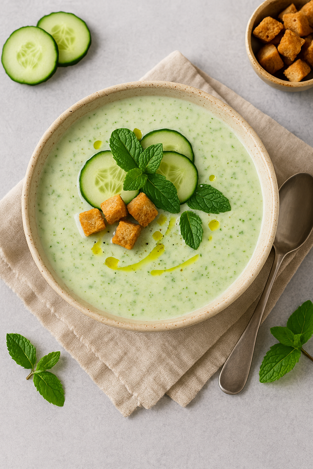 🥒 Chilled Cucumber & Mint Soup