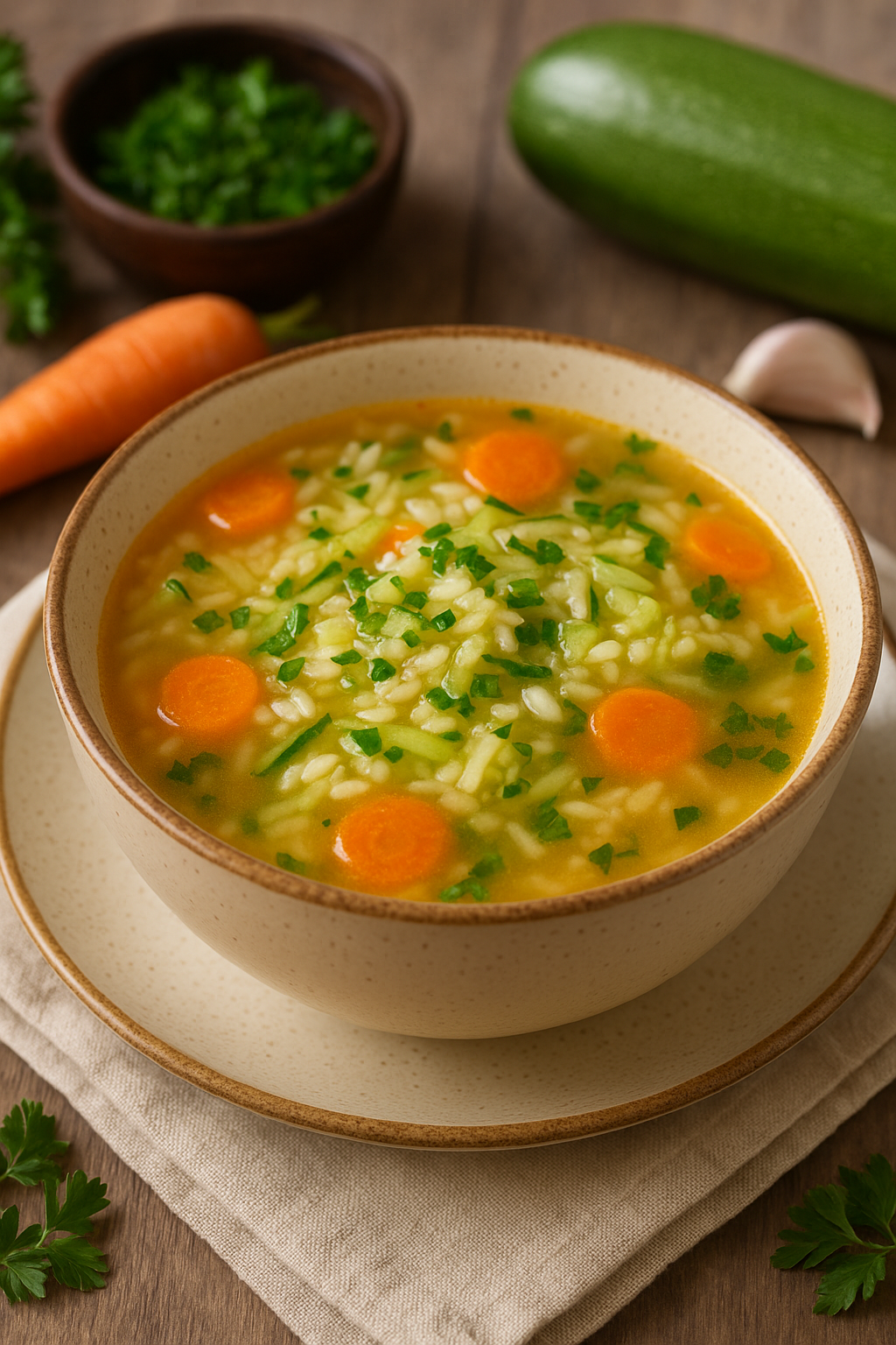 🍲 Posna čorba sa tikvicama i pirinčem