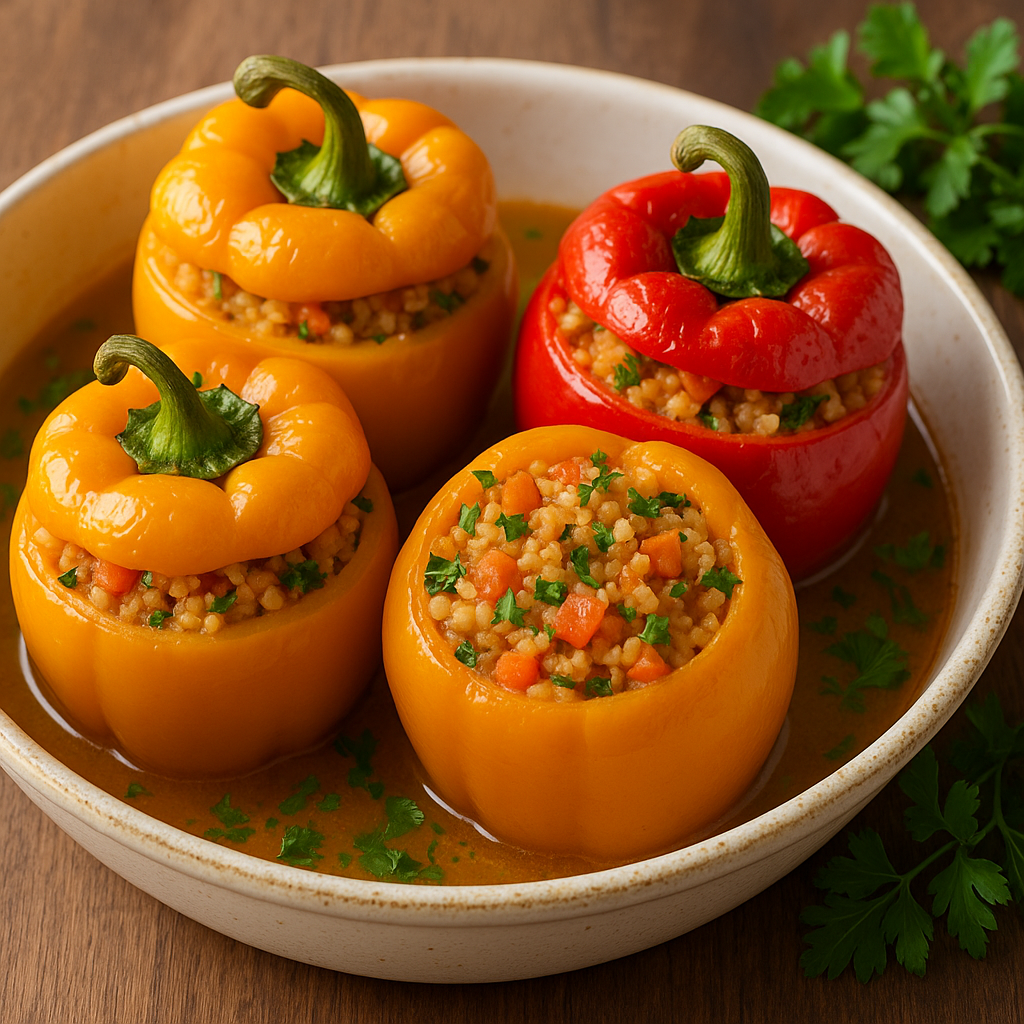 🍆🌿 Punjene paprike sa povrćem i prosom (posno)
