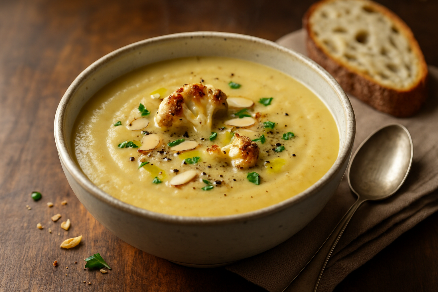 🥣🌼 Krem čorba od pečenog karfiola i belog luka