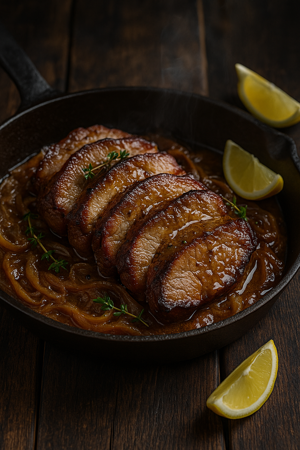 🥩🍺 Svinjski vrat u pivu i senfu (sa karamelizovanim lukom)