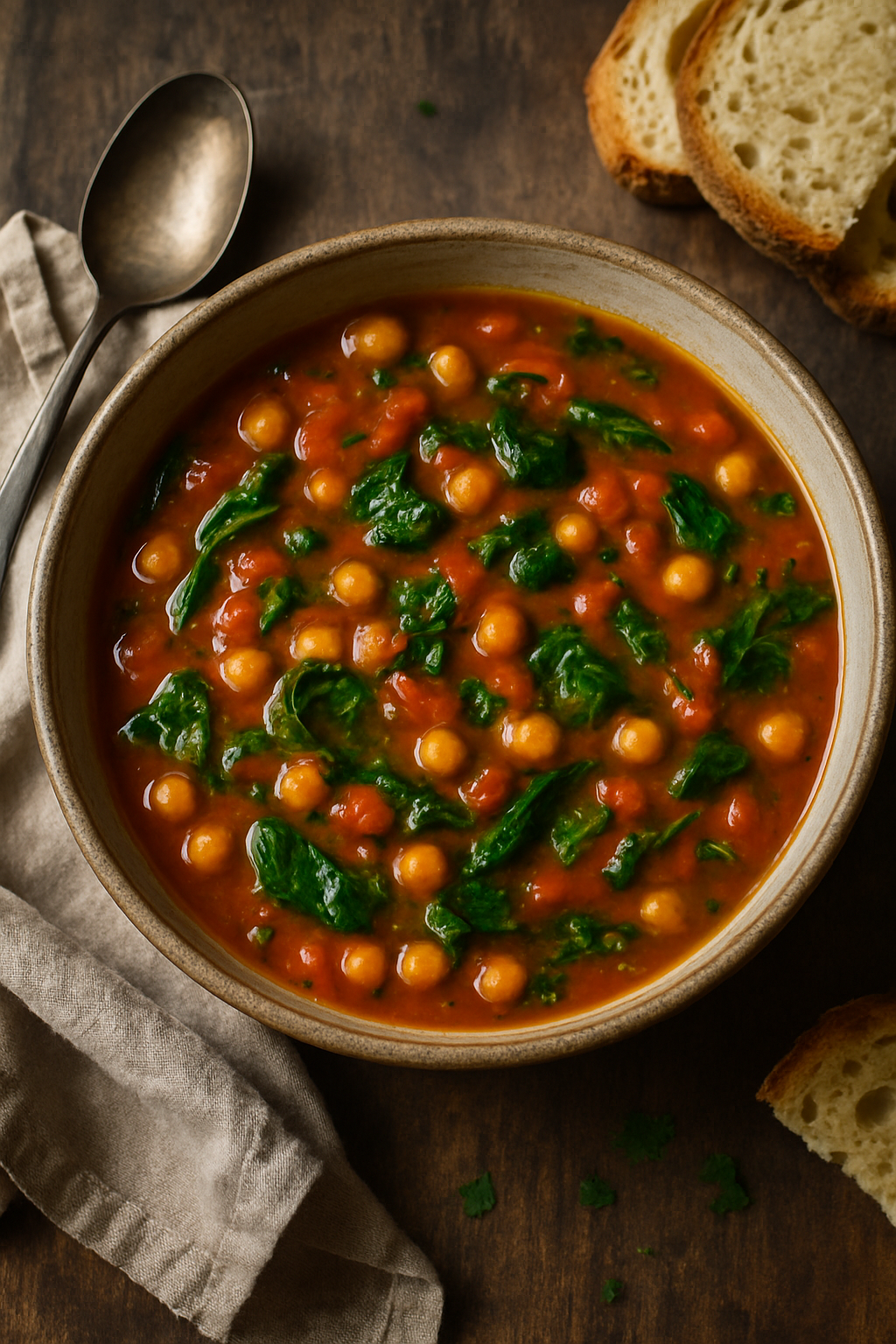 🥣🧡 Čorba od leblebija, paradajza i spanaća