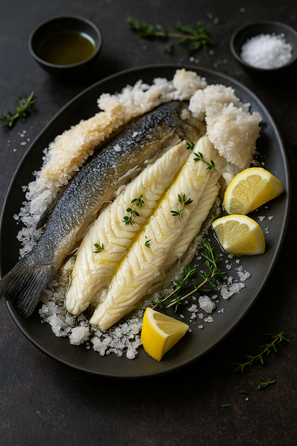 🐟🧂 Brancin pečen u kori od soli (limun, bilje, maslinovo ulje)