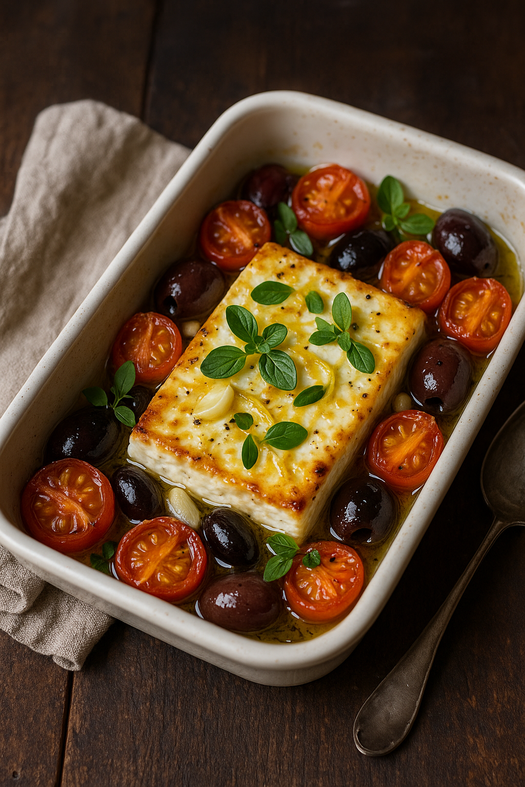 🧀🍅 Pečena feta sa paradajzom, maslinama i medom