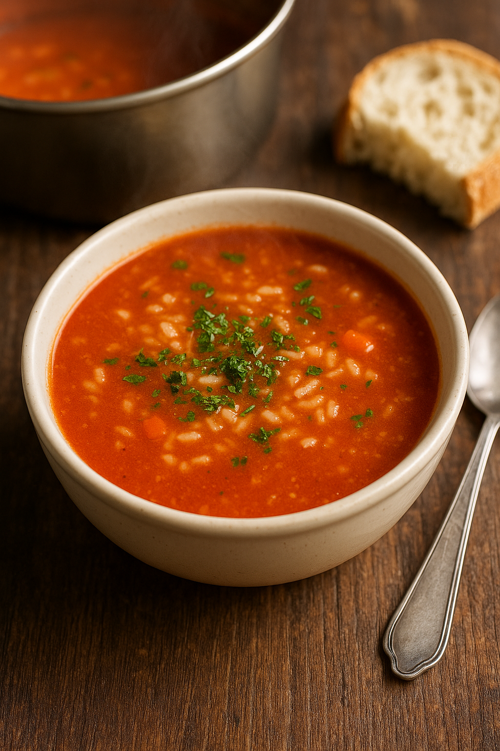 Paradajz čorba sa pirinčem – skuvaj crvenu klasiku za 30 minuta 🍅🥣