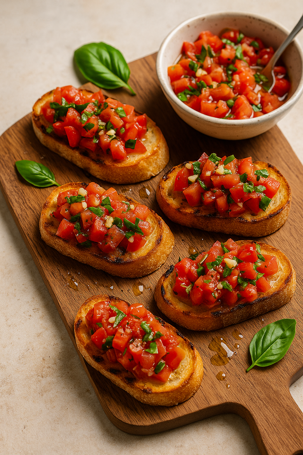 Bruskete sa paradajzom i bosiljkom – naseckaj, prelij i posluži 🍅🥖
