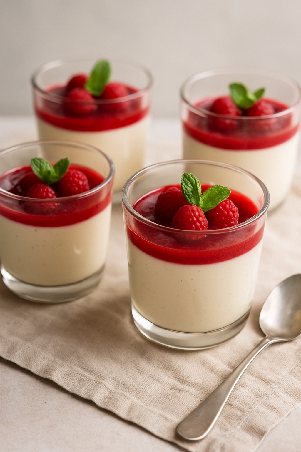 Panna cotta od vanile – umuti svilene čašice i prelij malinama 🍮✨
