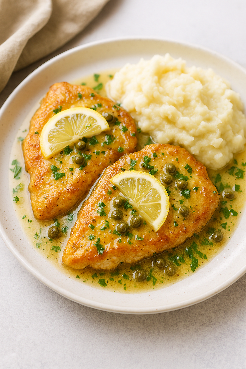Piletina piccata sa limunom i kaparima – isprži, deglaziraj i posluži za 20 min 🍋🍗
