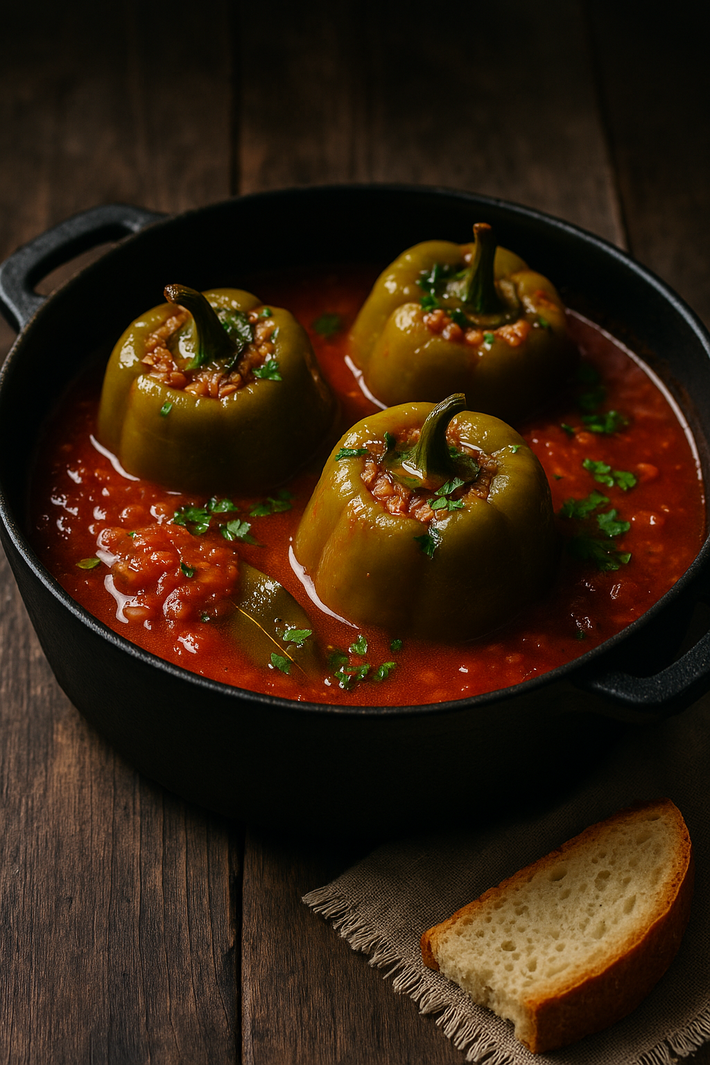 Punjene paprike u paradajz sosu – napuni, krčkaj i posluži domaći klasik 🍅🫑