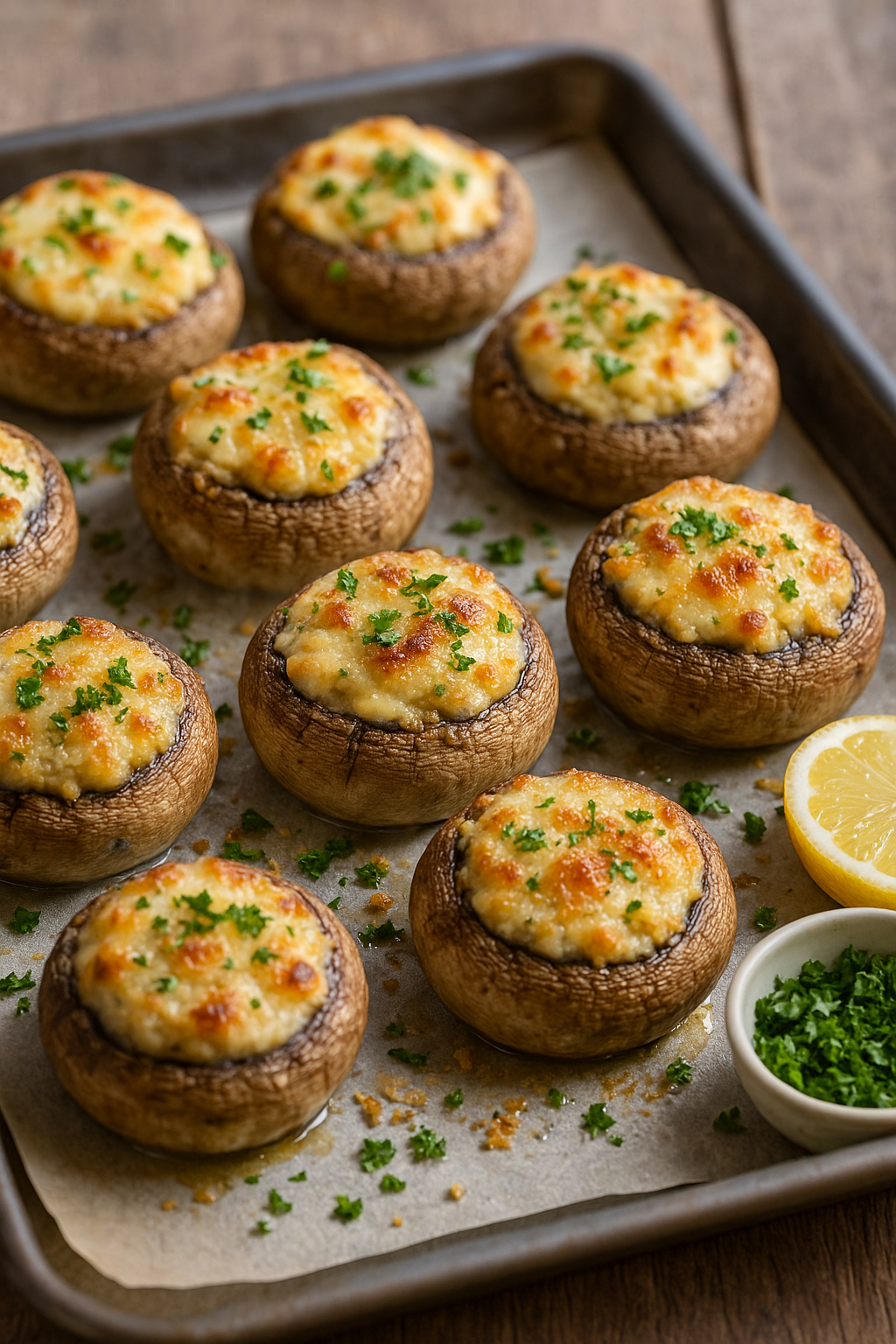Punjeni šampinjoni iz rerne – napuni, zapeči i posluži tople zalogaje 🍄🧀
