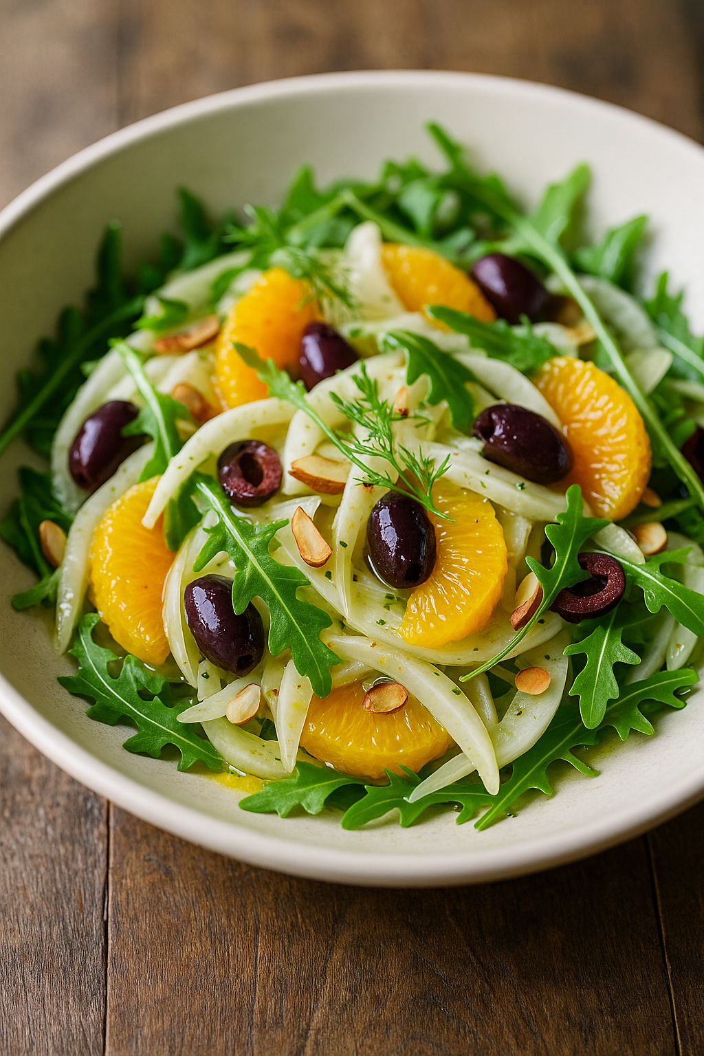 Salata od komorača, narandže i maslina – iseci tanko, prelij i posluži odmah 🍊🌿