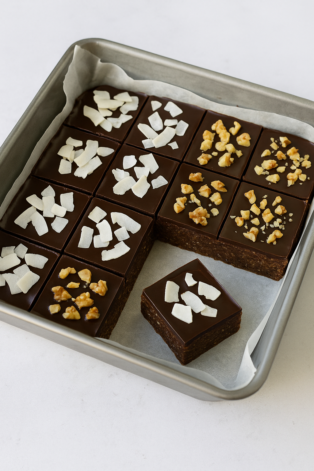 Posne čoko–urme kocke bez pečenja – smesi, utisni, ohladi 🍫🌰