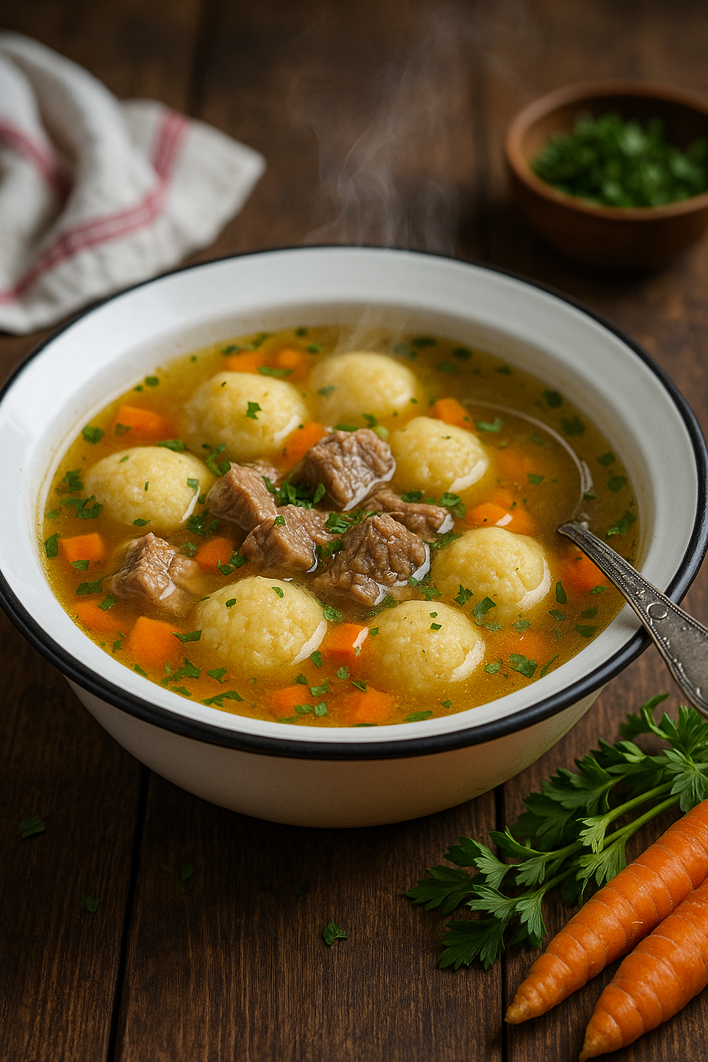 Teleća čorba sa griz knedlama – skuvaj svilu za nedeljni ručak 🍲✨