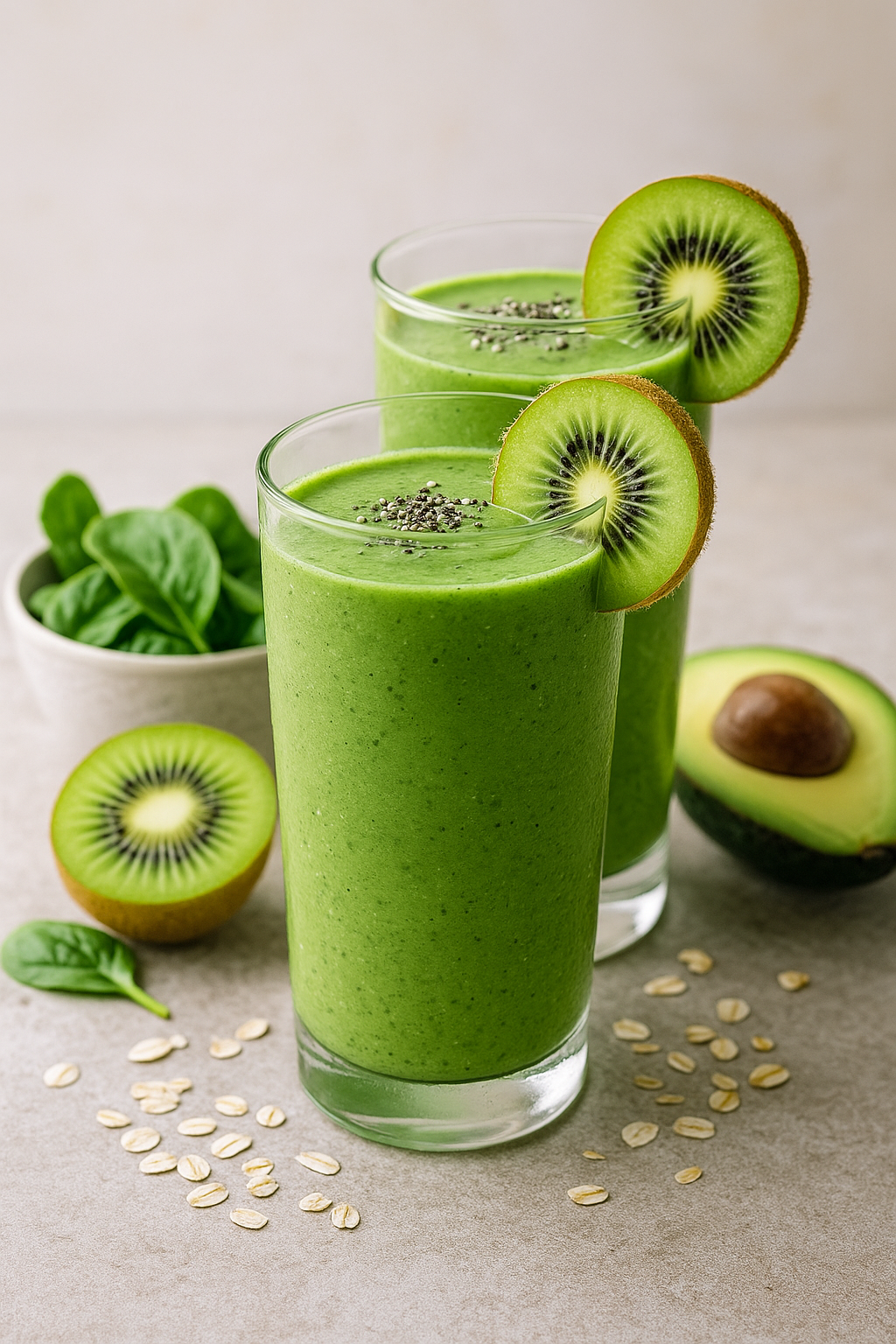 Zeleni smuti bomba od spanaća, kivija i avokada – blendaj za 60 sekundi 💚🥤