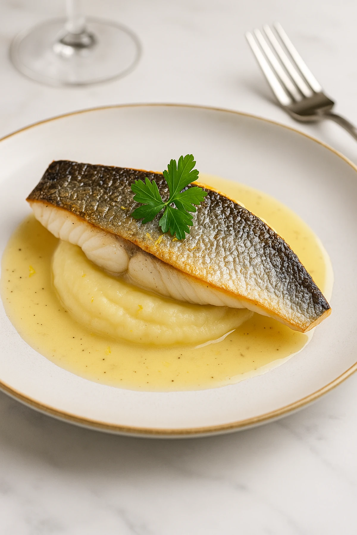 Filet brancina sa kremom od celera i beurre blanc sosom – morska elegancija na tanjiru 🐟🍋
