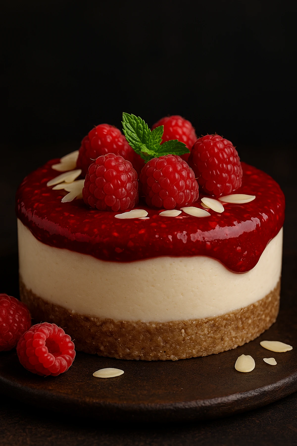 Posni “cheesecake” bez pečenja sa malinama – kremasto, hladno, wow 🍰💗❄️