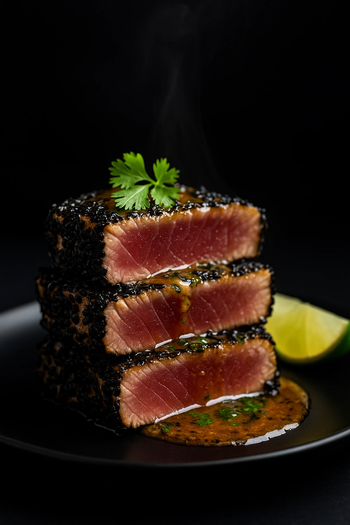 Tuna steak sa crnim susamom i ponzu–puterom 🐟✨