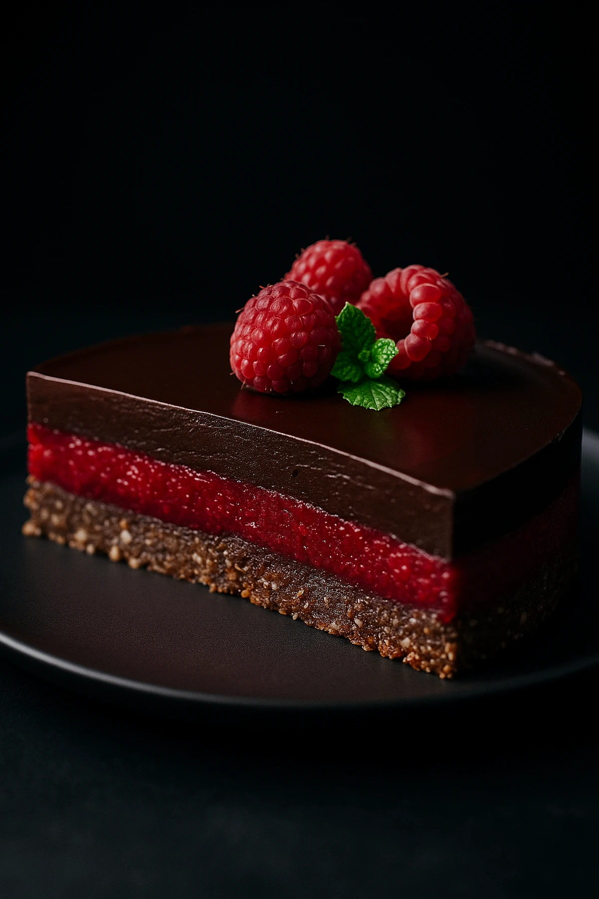 Posni tart od čokolade i maline (bez pečenja) 🍫🍓