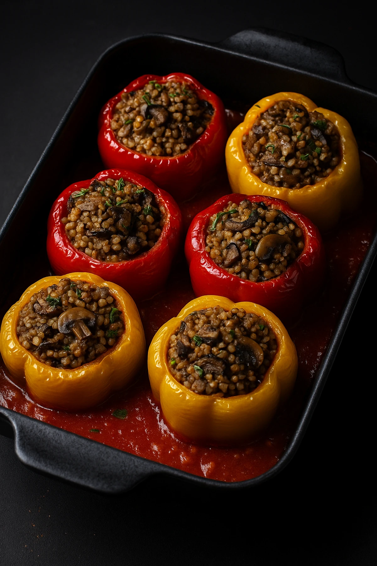 Posne punjene paprike s heljdom i pečurkama 🌶️🌿